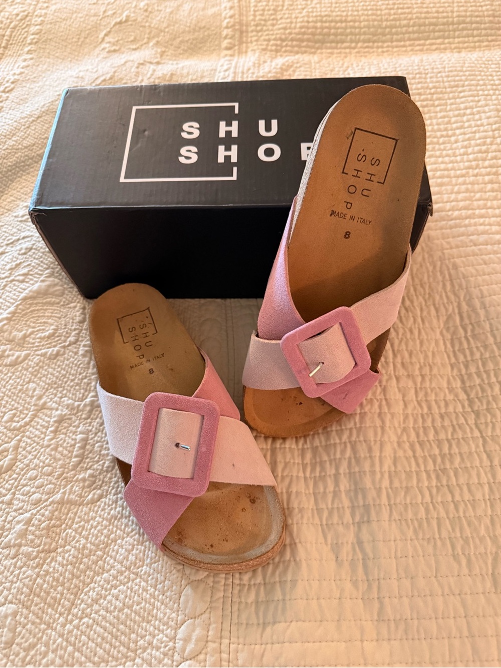 ShuShop Pink Suede Slide Mule